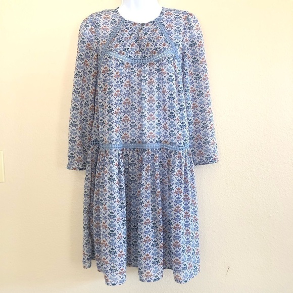 Anthropologie Holding Horses Betony Swing Crochet Prairie Floral Dress Sz 0/UK 4 - Picture 1 of 15